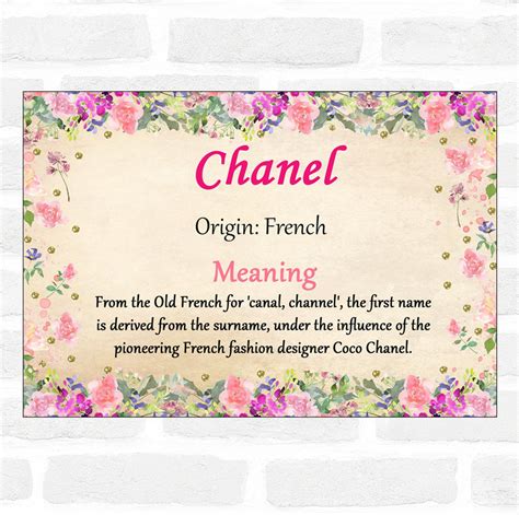 chanel betekenis|what does chanel name mean.